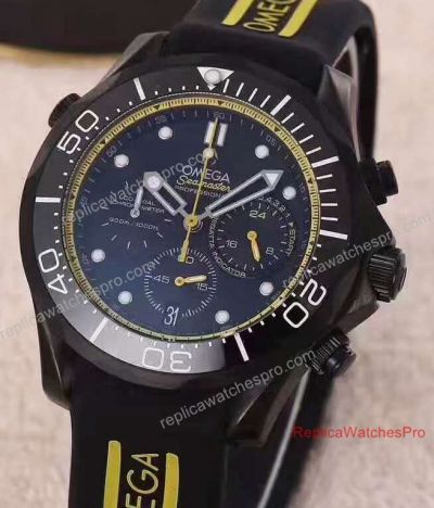 Copy Omega Seamaster Planet Ocean 300M Chronograph ETNZ Sailing Watch Black